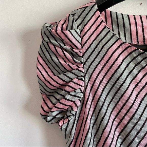 Vintage Size 9/10 Sears Dress Grey and Pink Stripped - Picture 9 of 11
